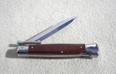 NEW OLD STOCK ITALIAN STILETTO 9" GENUINE SNAKEWOOD SWING GUARD KNIFE 