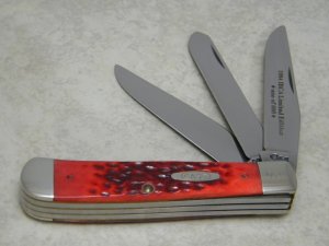 Case XX USA Dark Red Bone DR6354 SS 1994 IBCA Limited Edition 3 Blade Trapper Knife