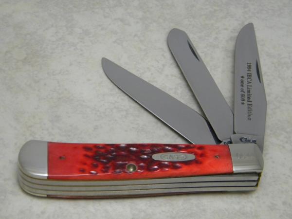 Case XX USA Dark Red Bone DR6354 SS 1994 IBCA Limited Edition 3 Blade Trapper Knife