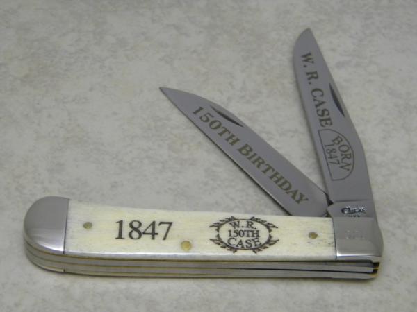 Case XX USA 1997 Natural Bone 6354 WH SS 150th Birthday 1847-1997 Wharncliffe Trapper Knife Case XX USA 1997 Natural Bone 6354 WH SS 150th Birthday 1847-1997 Wharncliffe Trapper Knife