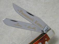 Case XX USA 1997 Smooth Mahogany Bone 6254 SS Mini Trapper Knife George Brinkley President's Day Case XX USA 1997 Smooth Mahogany Bone 6254 SS Mini Trapper Knife George Brinkley President's Day