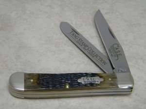 Case XX USA 1997 Burnt Sugar Bone 6254 SS Case Tested XX Tang Stamp Collection Trapper Knife