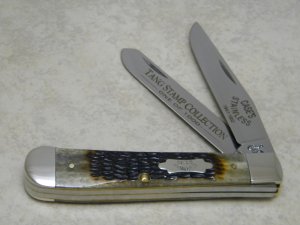 Case XX USA 1998 Burnt Sugar Bone 6254 SS Case's Stainless Tang Stamp Collection Trapper Knife