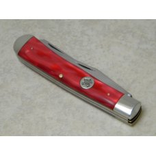 Queen Steel USA RI5 Red Celluloid "Q" Dagger 94 Tang Stamp Etched Trapper Knife c.1994 Queen Steel USA RI5 Red Celluloid "Q" Dagger 94 Tang Stamp Etched Trapper Knife c.1994
