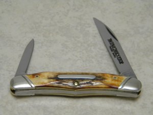 Winchester Trademark USA 1991 Stag 2935S Wharncliffe Half Whittler Knife