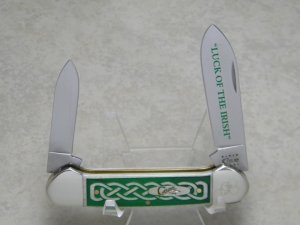 Case XX USA 2010 Bone 62131 SS "Happy St. Patrick's Day - Luck of the Irish" Canoe Knife