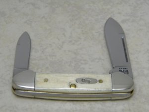 Case XX USA 2000 Jigged Natural Bone 62132 SS Baby Butterbean Mini Canoe Knife