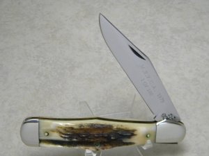 Queen USA #38 Genuine Stag M.S.K.C.A. Coke Bottle Folding Hunter Knife Q79 Tang Stamp Etched c.1979