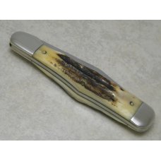 Queen USA #38 Genuine Stag M.S.K.C.A. Coke Bottle Folding Hunter Knife Q79 Tang Stamp Etched c.1979 Queen USA #38 Genuine Stag M.S.K.C.A. Coke Bottle Folding Hunter Knife Q79 Tang Stamp Etched c.1979