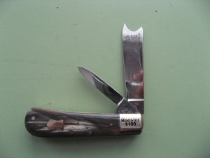 FIGHT'N ROOSTER BUFFALO HORN RAZOR KNIFE