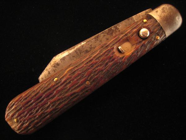 SCHRADE CUT CO. LARGE GREEN BONE AUTO KNIFE 1904 – 1946 OLD VINTAGE KNIVES SCHRADE CUT CO. LARGE GREEN BONE AUTO KNIFE 1904 – 1946 OLD VINTAGE KNIVES