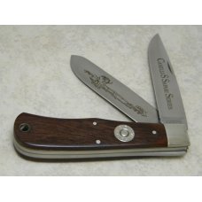 Camillus NY USA CSS-1 Wood Safari Series Cape Buffalo 375 H&H Mag Jumbo Trapper Knife in Box
