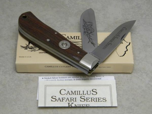 Camillus NY USA CSS-2 Wood Safari Series Leopard 300 Win. Mag. Jumbo Trapper Knife in Box Camillus NY USA CSS-2 Wood Safari Series Leopard 300 Win. Mag. Jumbo Trapper Knife in Box