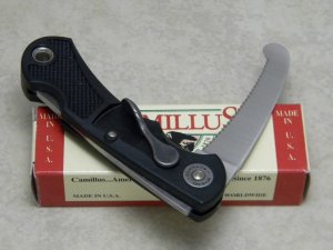 Camillus New York USA Black Zytel LEV-R-LOK Model 5851 Seat Belt Cutter Rescue Lockback Knife in Box