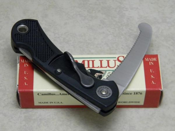 Camillus New York USA Black Zytel LEV-R-LOK Model 5851 Seat Belt Cutter Rescue Lockback Knife in Box