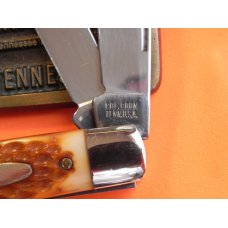 Vintage Colonel Coon 3 Blade Stockman Pocket Knife with Derlin Handles -NOS -Factory Edges on Blades