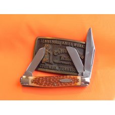 Vintage Colonel Coon 3 Blade Stockman Pocket Knife with Derlin Handles -NOS -Factory Edges on Blades