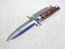 NEW OLD STOCK ITALIAN STILETTO 9" GENUINE SNAKEWOOD SWING GUARD KNIFE 