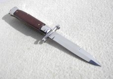 NEW OLD STOCK ITALIAN STILETTO 9" GENUINE SNAKEWOOD SWING GUARD KNIFE 