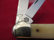 Case XX Smooth White Bone Handle Copperhead Pattern # 6249 CV 