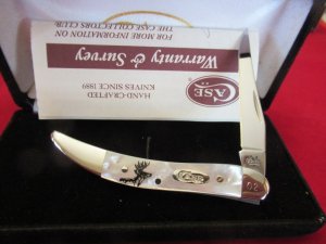 Case XX Pearl  Deere Scene Tiny Texas Toothpick Pattern # 810096 SS 
