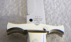 NEW OLD STOCK 2015 A.G.A.13" ( BATWING ) CAMPOLIN ITALY AFRICAN EBONY WOOD BAYONET SWINGUARD KNIFE