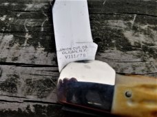 1978 Ka-Bar Dog Head Knife Jigged Bone Union Cutlery Olean NY V111/78 