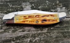 1978 Ka-Bar Dog Head Knife Jigged Bone Union Cutlery Olean NY V111/78 