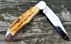 1978 Ka-Bar Dog Head Knife Jigged Bone Union Cutlery Olean NY V111/78 