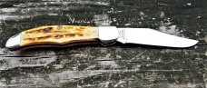 1978 Ka-Bar Dog Head Knife Jigged Bone Union Cutlery Olean NY V111/78 