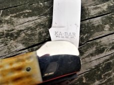 1978 Ka-Bar Dog Head Knife Jigged Bone Union Cutlery Olean NY V111/78 
