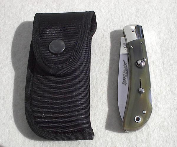 NEW OLD STOCK ITALIAN AKC AUTO SPEED HUNTER GENUINE BRAZILIAN HORN WITH SHEATH NEW OLD STOCK ITALIAN AKC AUTO SPEED HUNTER GENUINE BRAZILIAN HORN WITH SHEATH