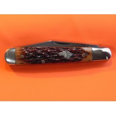 Vintage Ka-Bar Dog Head 2 Blade Trapper?Plowmans Knife w Chestnut Bone Handles - NOS & Near Mint Vintage Ka-Bar Dog Head 2 Blade Trapper?Plowmans Knife w Chestnut Bone Handles - NOS & Near Mint