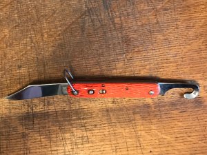 very nice SCHRADE WALDEN  orange US military switchblade survival knife