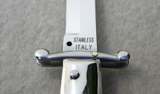 NEW OLD STOCK ITALIAN STILETTO 9" GENUINE SNAKEWOOD SWING GUARD KNIFE 