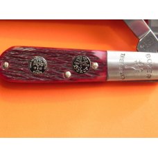 Vintage Boker (Tree Brand) 2 Blade Razor Barlow w/ Red BoneHandles w/ 2 Shields!- NOS with Orig Box