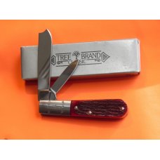 Vintage Boker (Tree Brand) 2 Blade Razor Barlow w/ Red BoneHandles w/ 2 Shields!- NOS with Orig Box