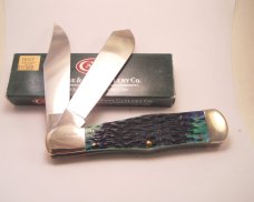 Case 2010 Hunter Green Bone C62050 SS Cotton Sampler Coke Bottle Folding Hunter Knife with Box 