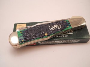 Case 2010 Hunter Green Bone C62050 SS Cotton Sampler Coke Bottle Folding Hunter Knife with Box 