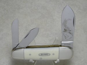 Kabar KA-BAR Made in USA ETN 91 Imitation Ivory Elephant Toe Sunfish Whittler Knife c.1991
