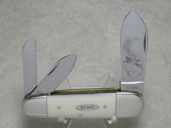 Kabar KA-BAR Made in USA ETN 91 Imitation Ivory Elephant Toe Sunfish Whittler Knife c.1991 Kabar KA-BAR Made in USA ETN 91 Imitation Ivory Elephant Toe Sunfish Whittler Knife c.1991