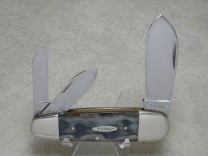 Kabar KA-BAR Made in USA ETN 91 Imitation Black Pearl Elephant Toe Sunfish Whittler Knife c.1991
