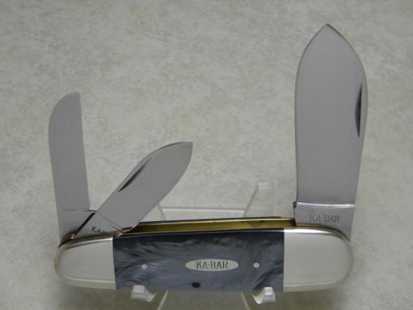 Kabar KA-BAR Made in USA ETN 91 Imitation Abalone Pearl Elephant Toe Sunfish Whittler Knife c.1991 Kabar KA-BAR Made in USA ETN 91 Imitation Abalone Pearl Elephant Toe Sunfish Whittler Knife c.1991