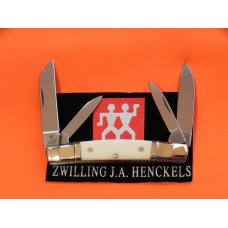 Vintage J A Henckels Natural Smooth Bone 4 Blade Congress Pocket Knife w Red Shield MDL# HK-1-WSB Vintage J A Henckels Natural Smooth Bone 4 Blade Congress Pocket Knife w Red Shield MDL# HK-1-WSB