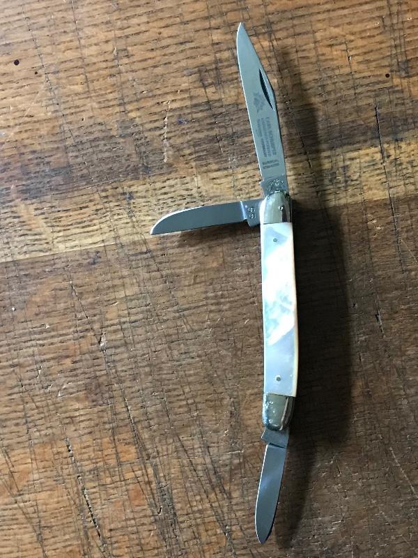 mother of pearl C. SCHLEIPER german eye 3 blade knife etched blade mother of pearl C. SCHLEIPER german eye 3 blade knife etched blade