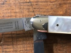 mother of pearl C. SCHLEIPER german eye 3 blade knife etched blade mother of pearl C. SCHLEIPER german eye 3 blade knife etched blade