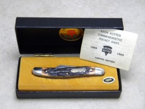 Schrade Walden NY USA Stainless Staglon 1869-1969 Keen Kutter Commemorative Stockman Knife in Box