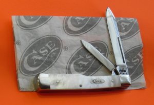 Case xx 2002 GunStock Pocket Knife (8215 SS) w Beautiful Mother of Pearl  Handles -NOS & A Beauty!