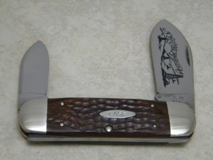 Case XX USA 10 Dot (1980) Laminated Wood 6250 Bradford Bonanza Elephant Toe Knife