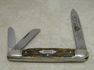 Kissing Crane Solingen Germany Stag "1979 Old Dominion Knife Collectors" Anglo Saxon Whittler Knife